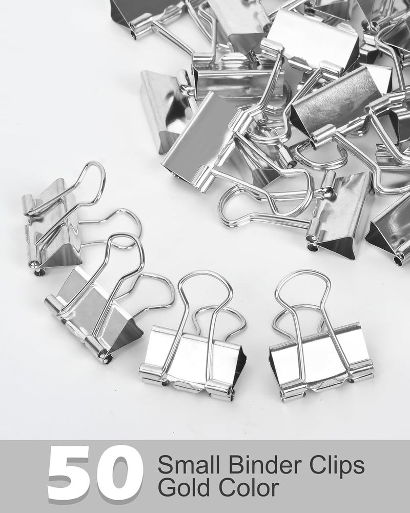 CUARUSUIKA Binder Clips, 50 Pack, 0.75 in Small Paper Clips for Office, （Silver） - Image 3